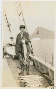 Image: Dr, Kendall with salmon